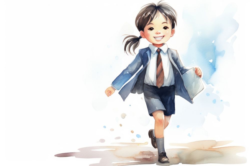 Girl in business suite anime cute publication. AI generated Image by rawpixel.