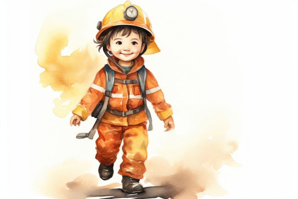 Firefighter helmet child cute. AI generated Image by rawpixel.