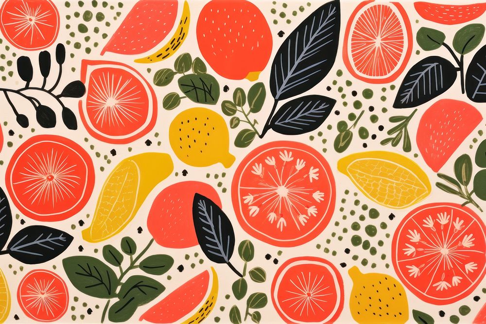 Topical fruits grapefruit pattern plant. AI generated Image by rawpixel.