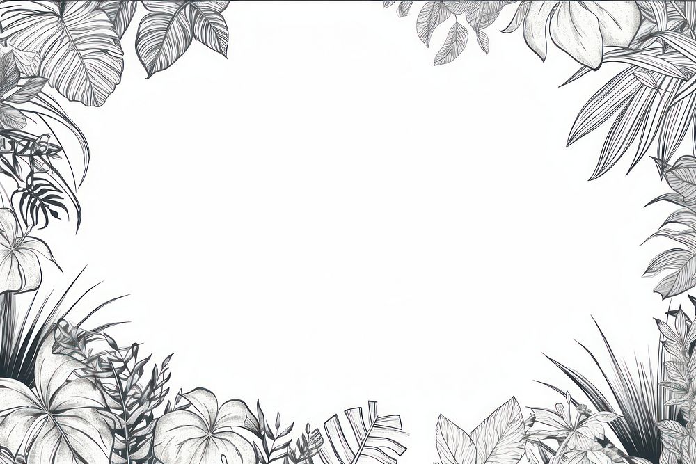 Tropical backgrounds drawing sketch. AI generated Image by rawpixel.