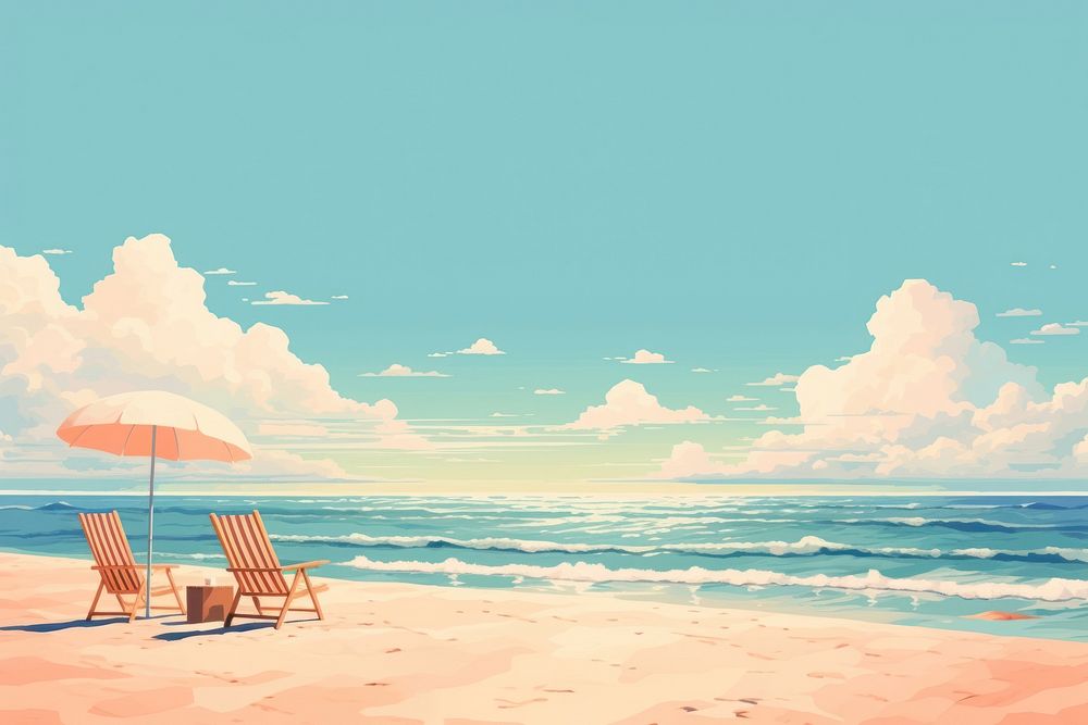 Summer beach outdoors horizon nature. AI generated Image by rawpixel.