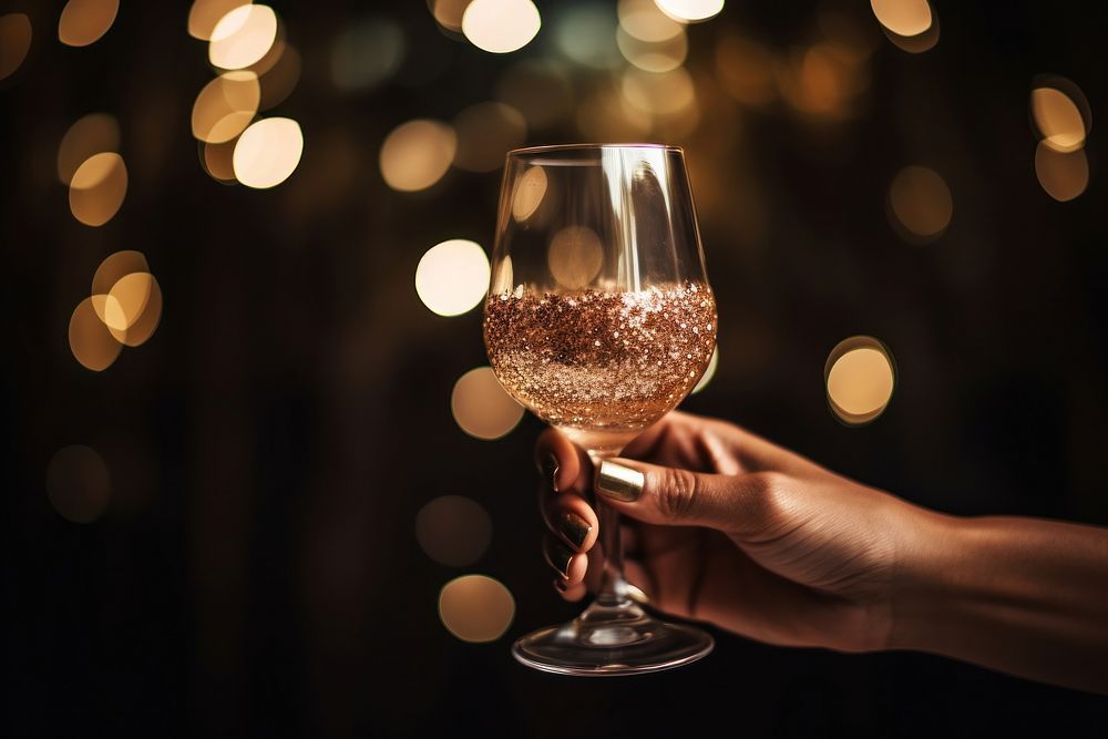 Glass of cocktail holding drink wine. AI generated Image by rawpixel.