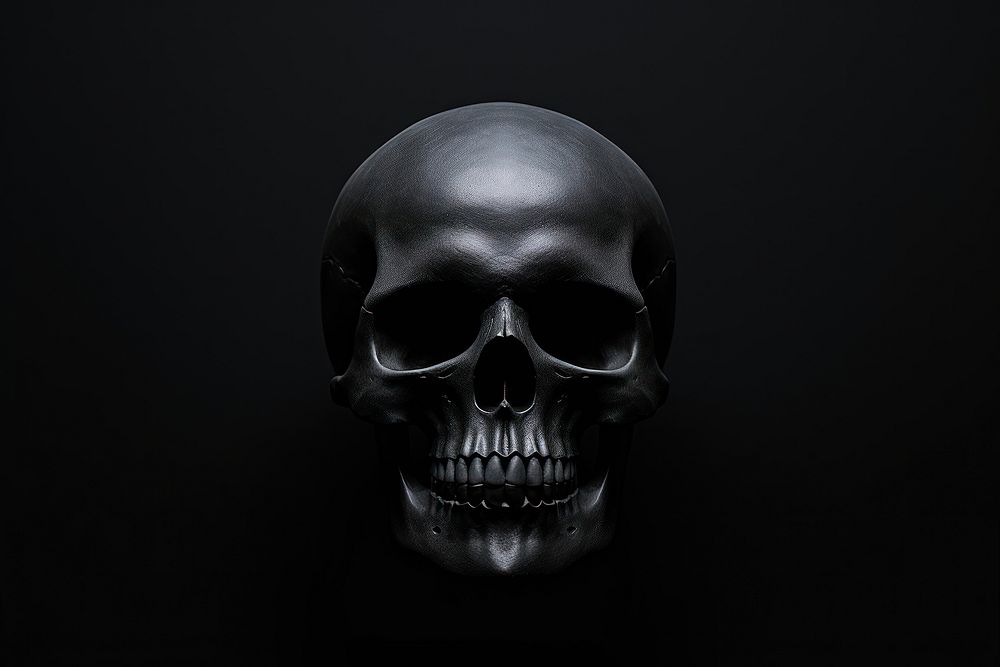 A black skull monochrome halloween darkness. AI generated Image by rawpixel.