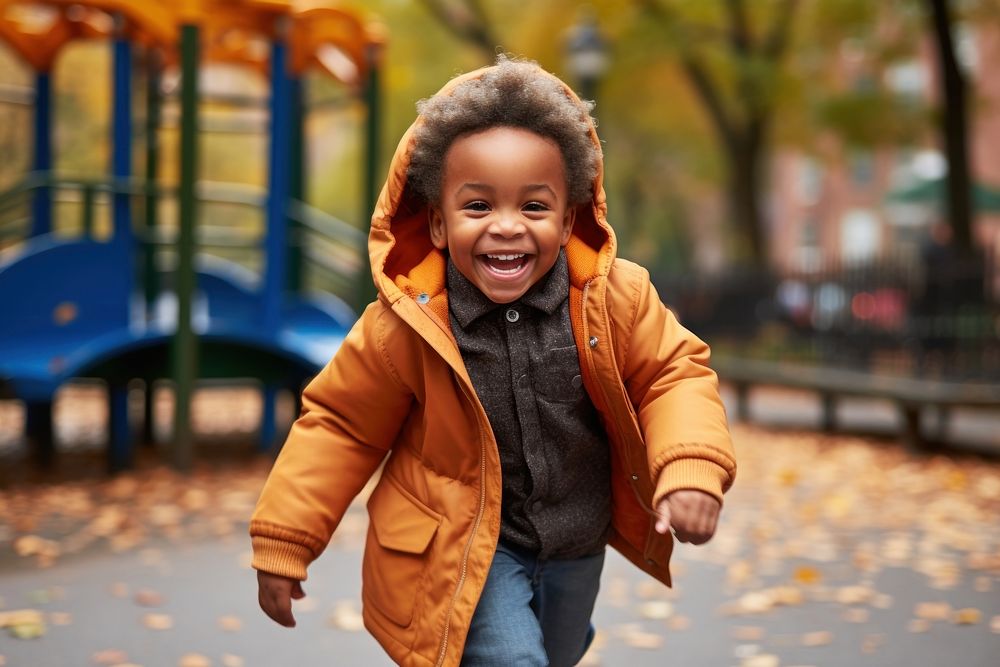 Little black kid playground portrait outdoors. AI generated Image by rawpixel.