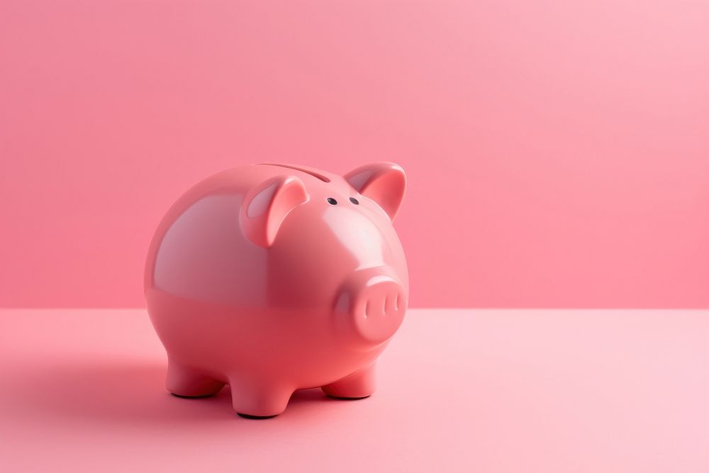 A pink piggy bank pink background representation investment. AI generated Image by rawpixel.