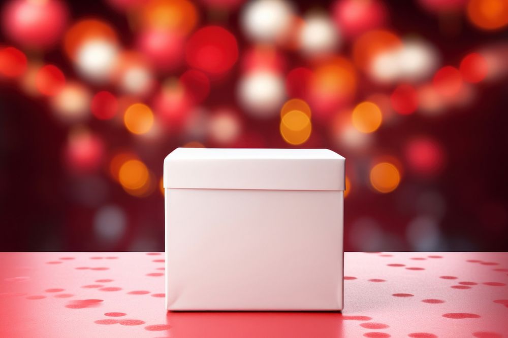 Chinese gift box celebration red illuminated. AI generated Image by rawpixel.