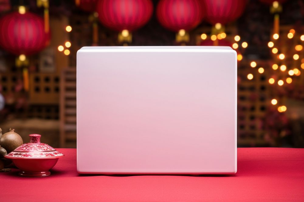 Chinese new year laptop box red. AI generated Image by rawpixel.