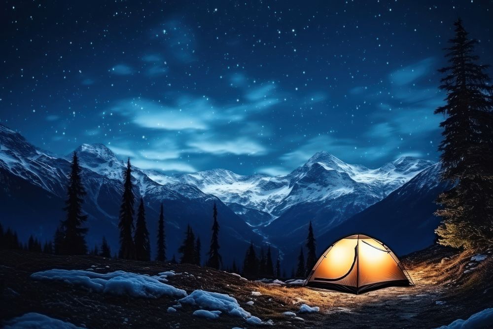 Camping tent camping nature landscape. AI generated Image by rawpixel.
