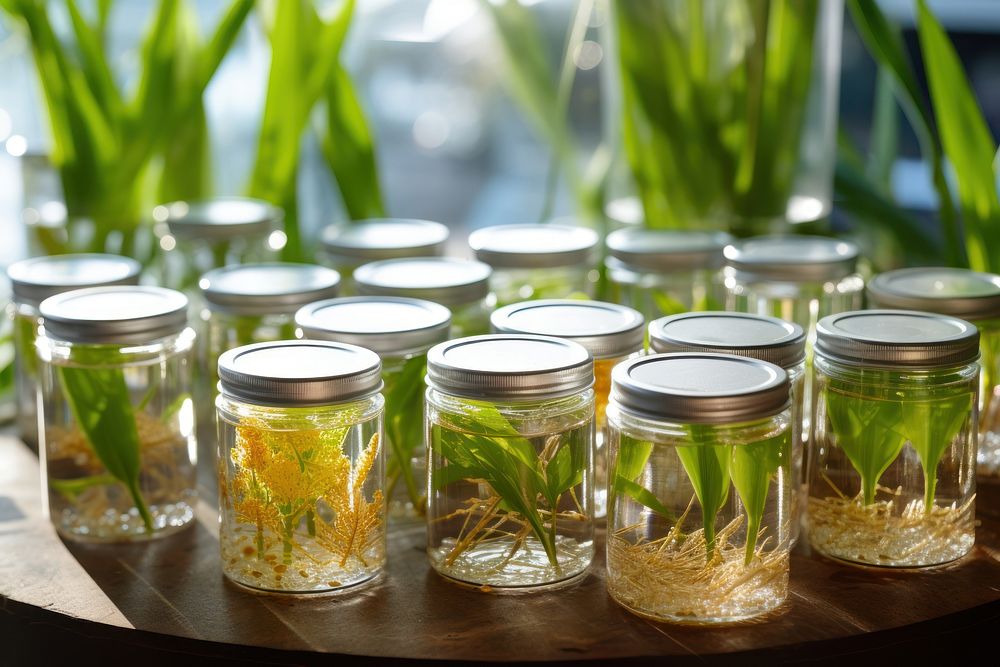 Science of plant herbs jar ingredient. AI generated Image by rawpixel.