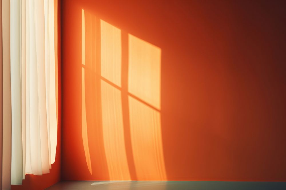 Window minimal shadowed sunlight curtain architecture. AI generated Image by rawpixel.
