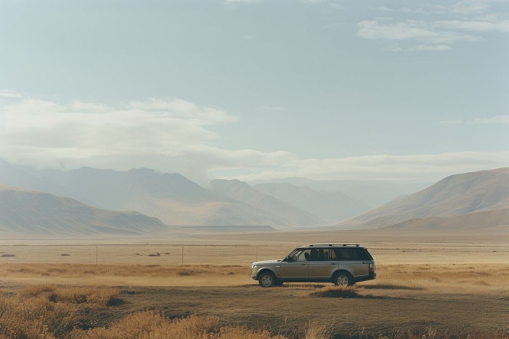 Steppes car adventure outdoors. AI generated Image by rawpixel.