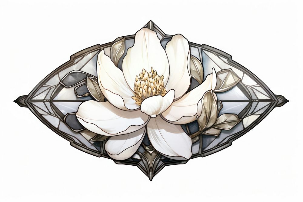 Magnolia jewelry flower white. AI generated Image by rawpixel.
