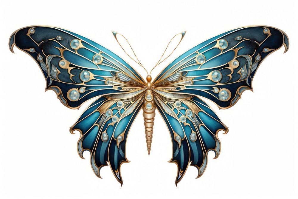 Butterfly animal white background accessories. AI generated Image by rawpixel.