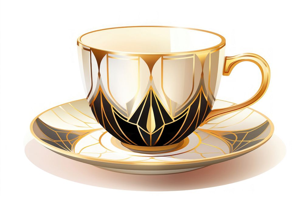 Coffee cup saucer drink gold. AI generated Image by rawpixel.