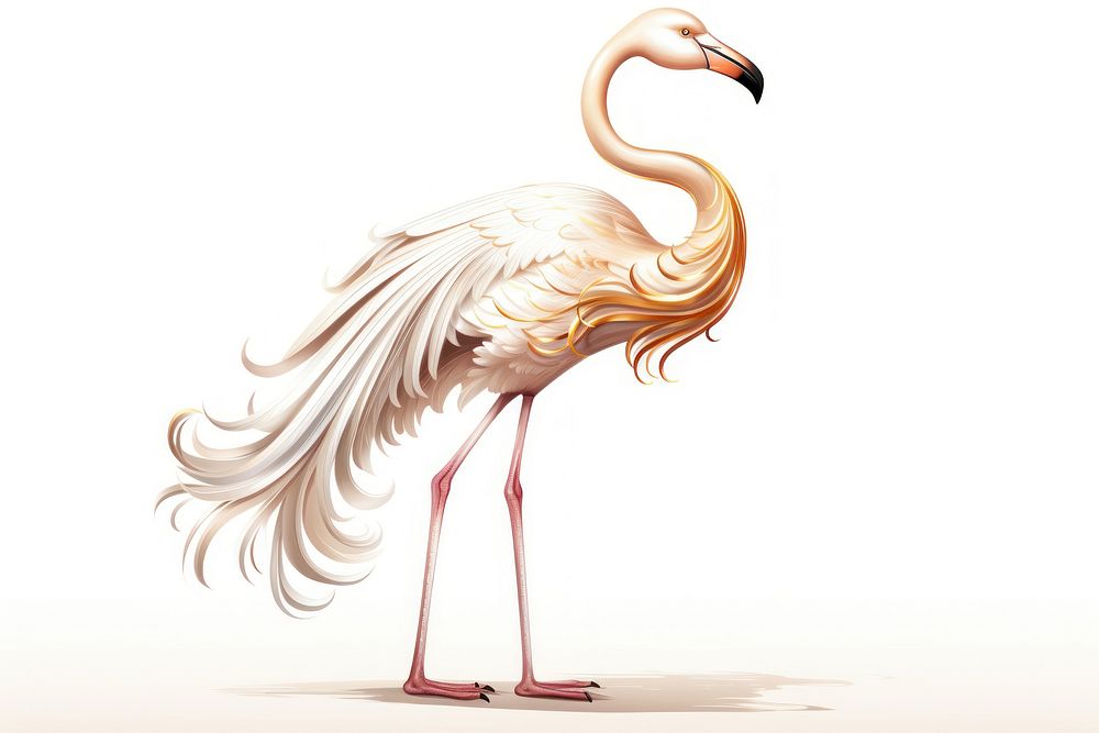 Flamingo animal bird waterfowl. AI generated Image by rawpixel.