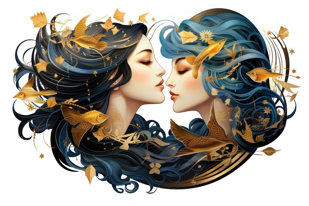 Pisces portrait adult art. AI generated Image by rawpixel.