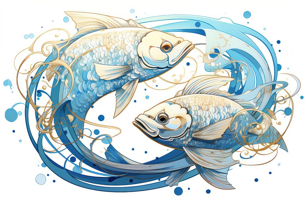 Pisces animal fish art. AI generated Image by rawpixel.