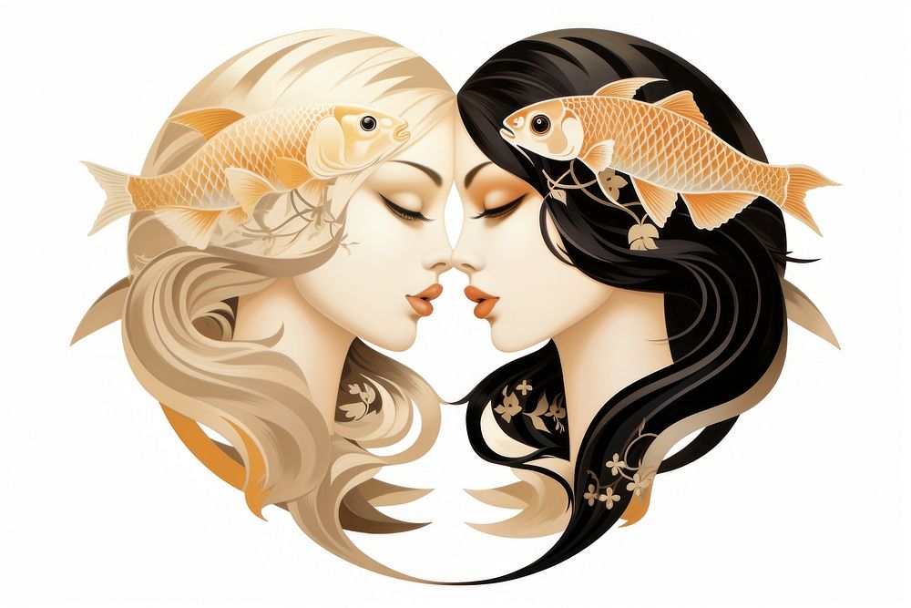 Pisces animal togetherness creativity. AI generated Image by rawpixel.