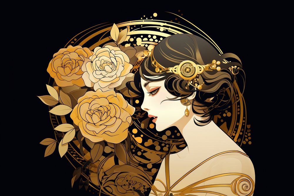 Rose art gold rose. | Premium Photo Illustration - rawpixel