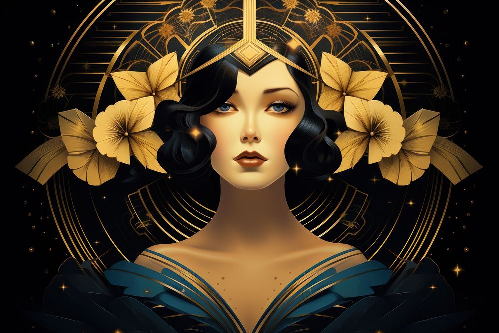 Star art portrait gold. AI generated Image by rawpixel.