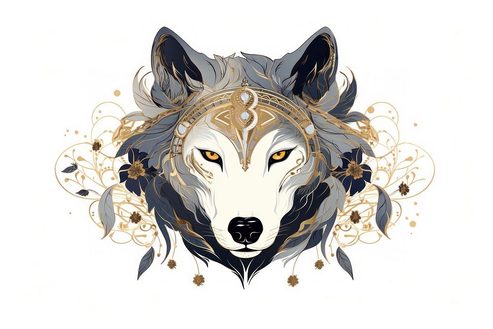 Wolf animal mammal art. AI generated Image by rawpixel.