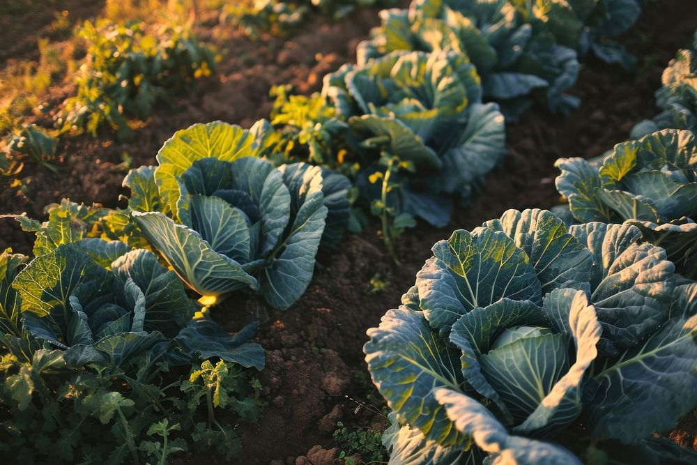 Cabbage field vegetable outdoors plant. AI generated Image by rawpixel.