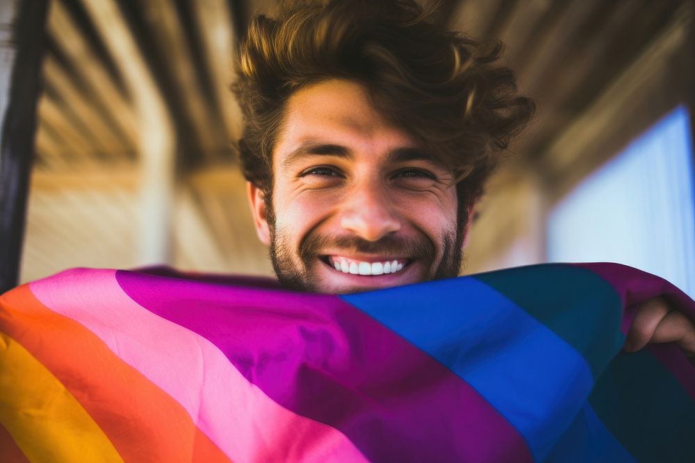 Bisexual men portrait smiling adult. AI generated Image by rawpixel.