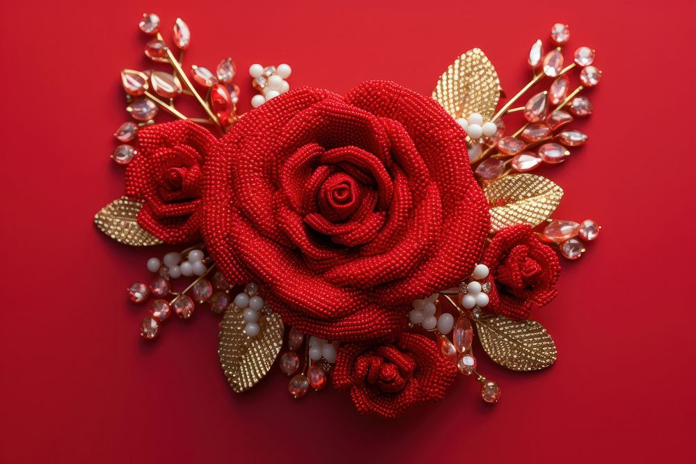 Roses jewelry brooch flower. AI generated Image by rawpixel.