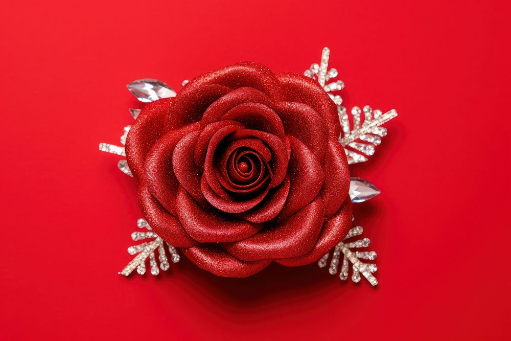 Roses brooch jewelry flower. AI generated Image by rawpixel.