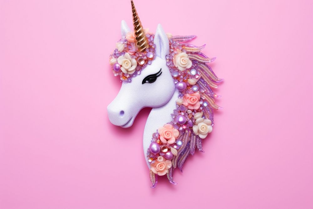 Cute unicorn animal mammal pink. AI generated Image by rawpixel.