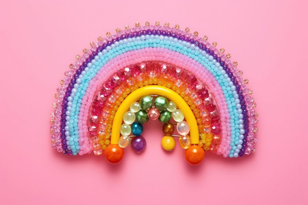 Rainbow bead jewelry pink. AI generated Image by rawpixel.