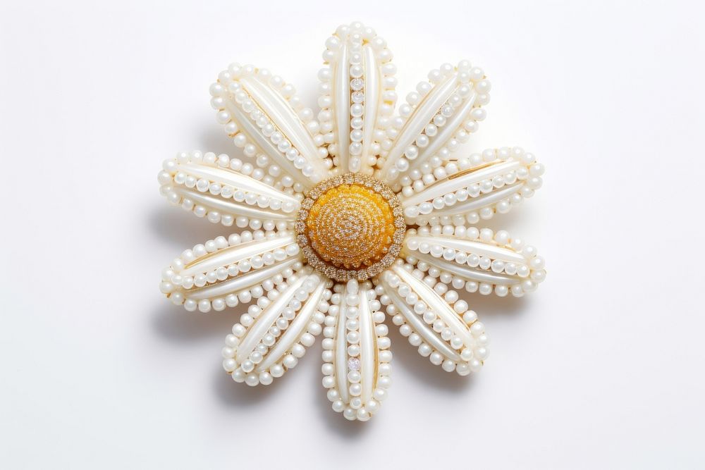 Daisy brooch jewelry shape. AI generated Image by rawpixel.