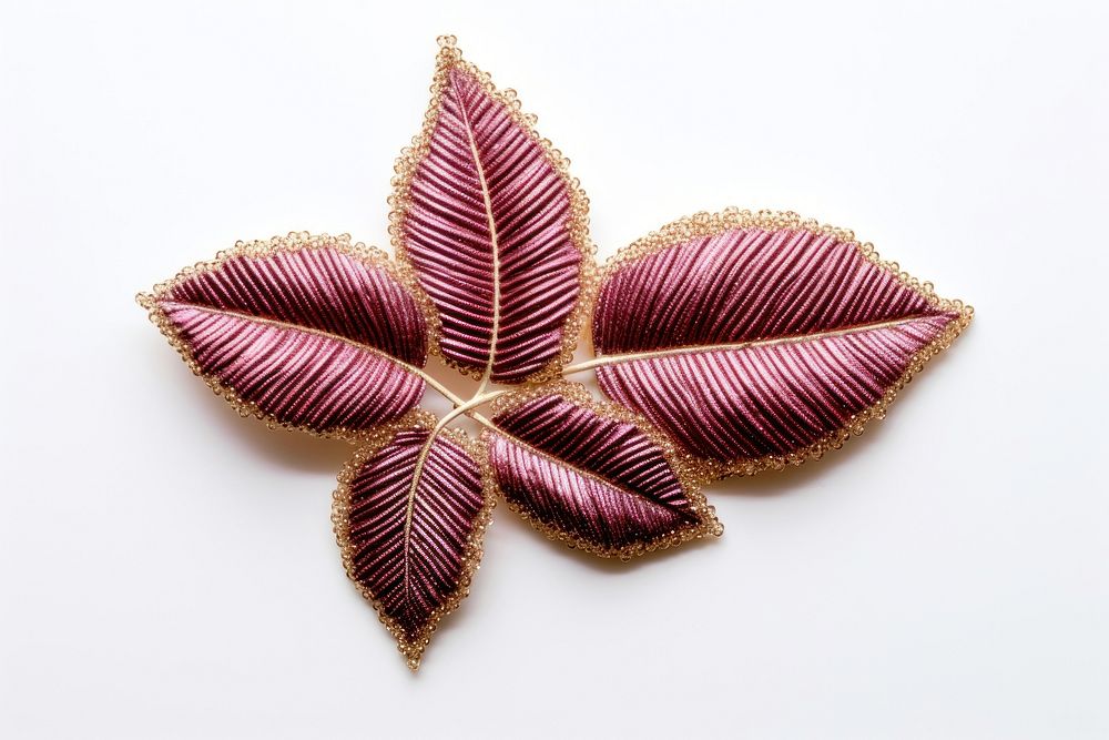 Leaf brooch plant white background. AI generated Image by rawpixel.