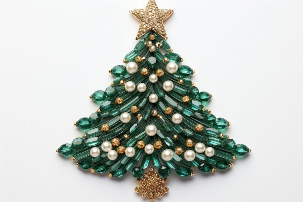 Christmas tree jewelry brooch shape. AI generated Image by rawpixel.