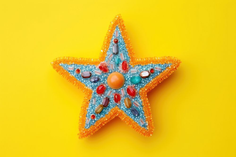 Rocket yellow brooch shape. AI generated Image by rawpixel.