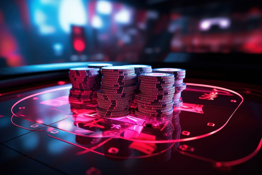 A poker table nightlife gambling cards. AI generated Image by rawpixel.