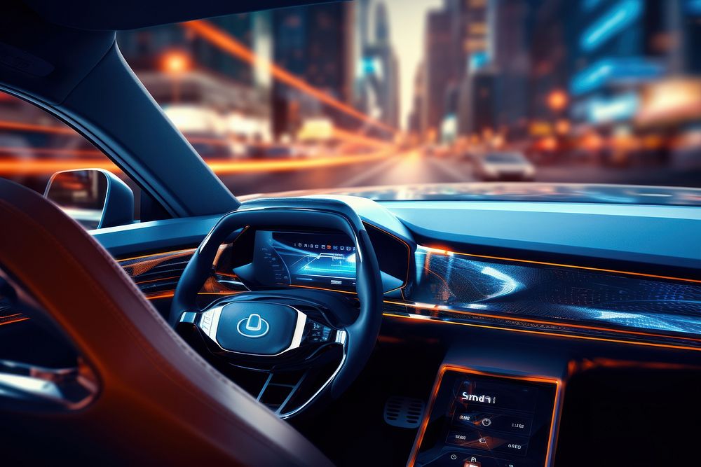 Car interior technology vehicle transportation. AI generated Image by rawpixel.