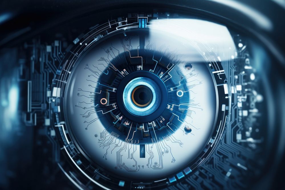 Eye technology futuristic surveillance. AI generated Image by rawpixel.