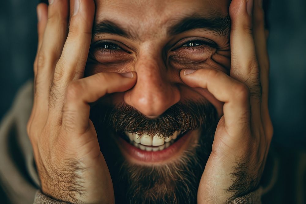Man smiling laughing adult smile. AI generated Image by rawpixel.