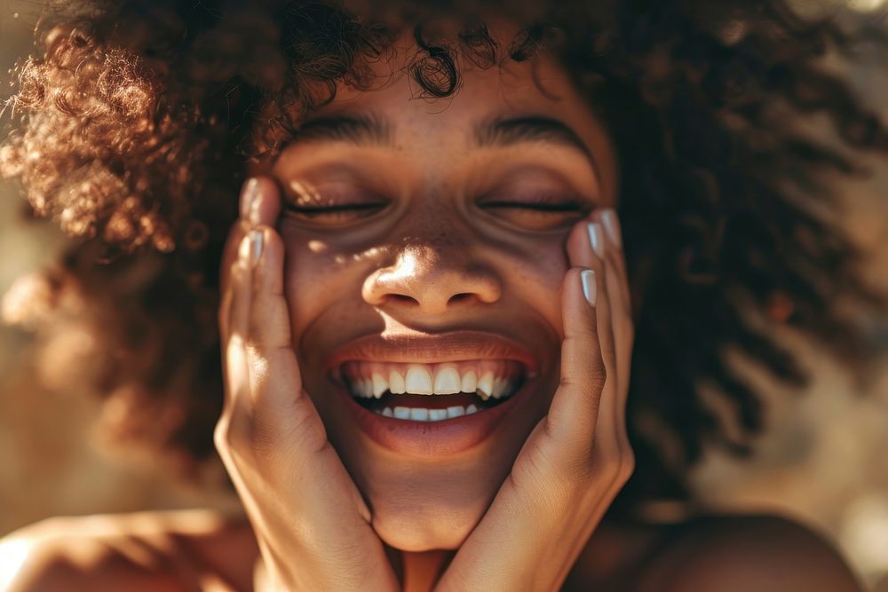 Woman smiling laughing smile happy. AI generated Image by rawpixel.