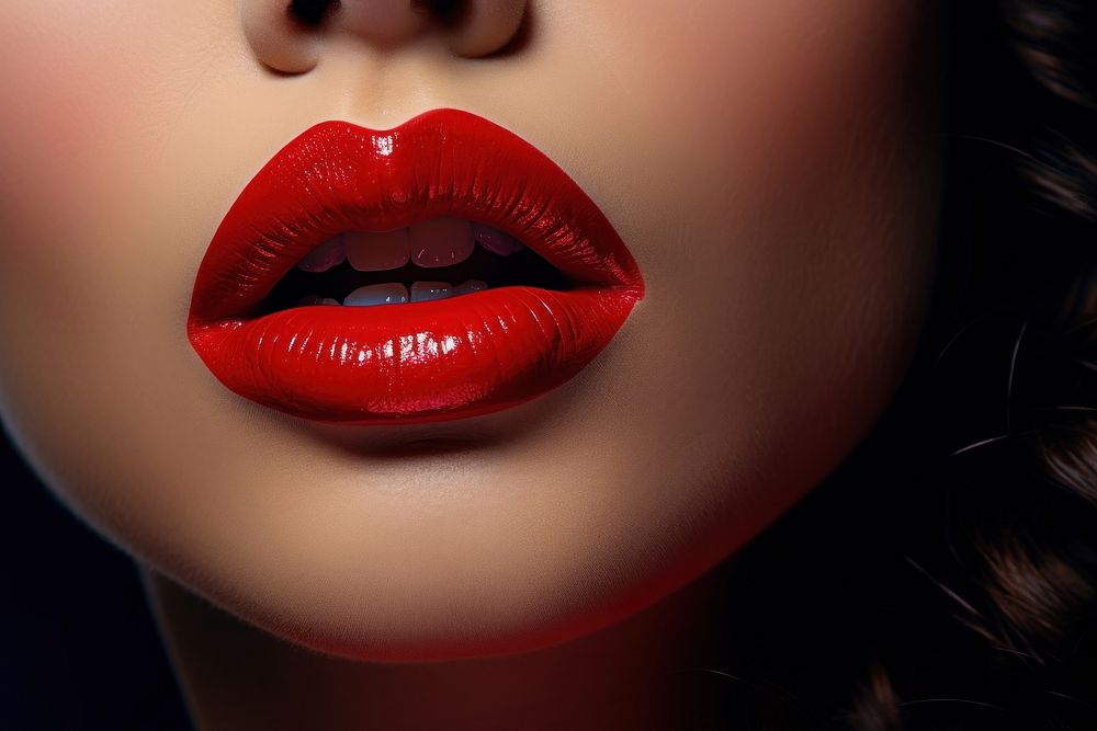 Woman using lipstick skin red perfection. AI generated Image by rawpixel.