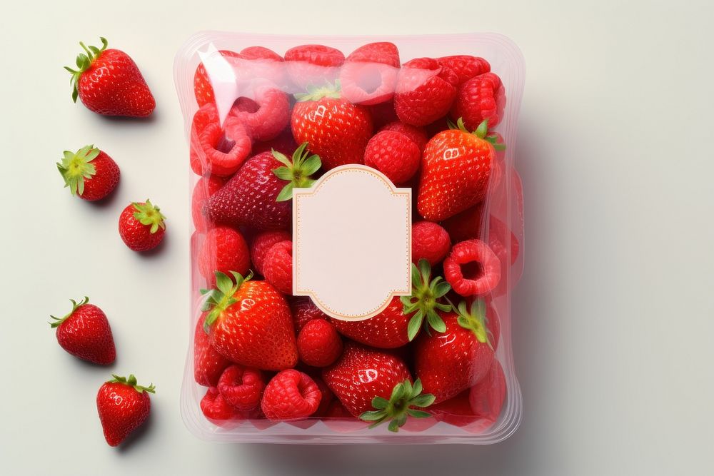 Berry package strawberry fruit plant. AI generated Image by rawpixel.