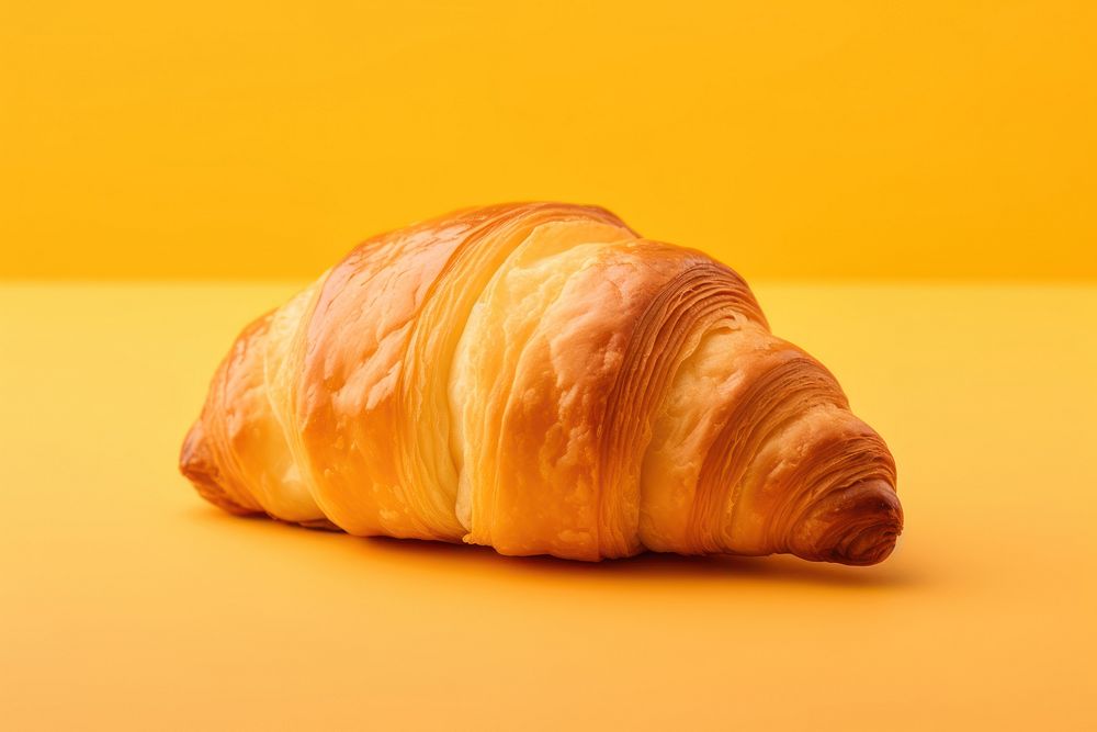 A croissant yellow bread food. AI generated Image by rawpixel.