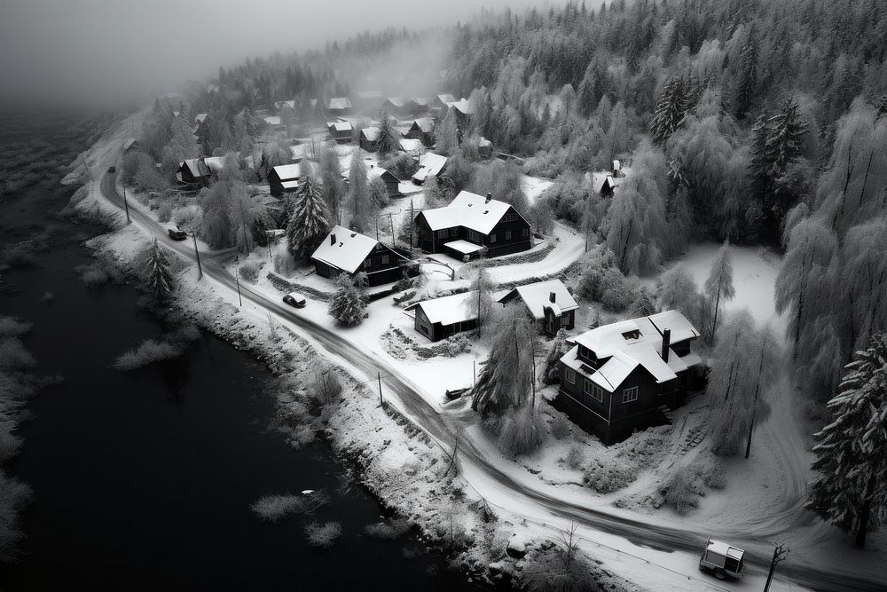 Snow town architecture building outdoors. AI generated Image by rawpixel.