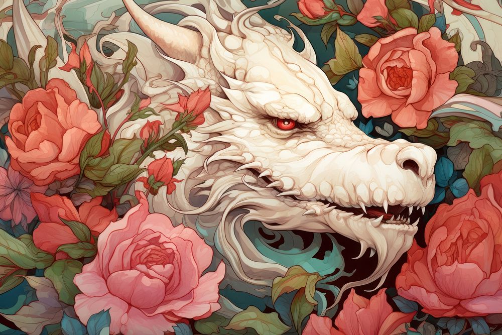 Dragon backgrounds dragon flower. 
