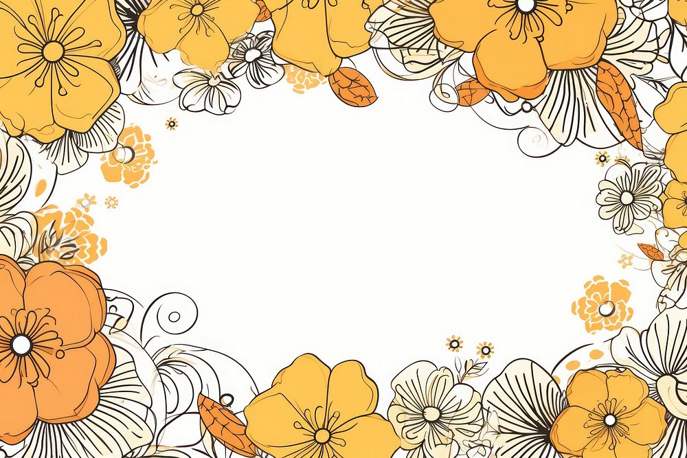 Flower drawing pattern backgrounds. AI generated Image by rawpixel.