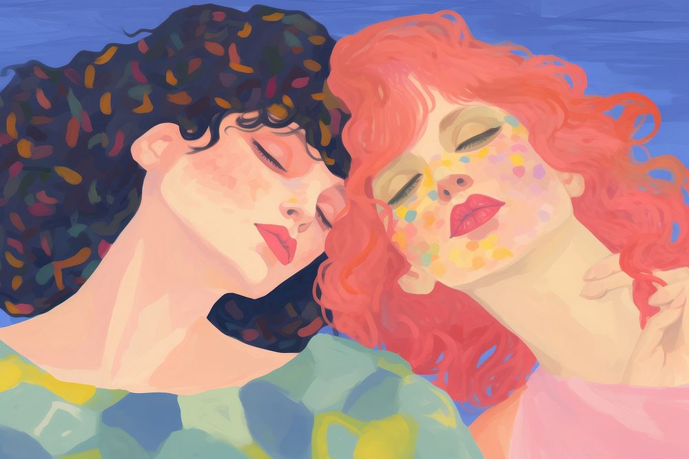 Lgbt art painting adult. AI generated Image by rawpixel.