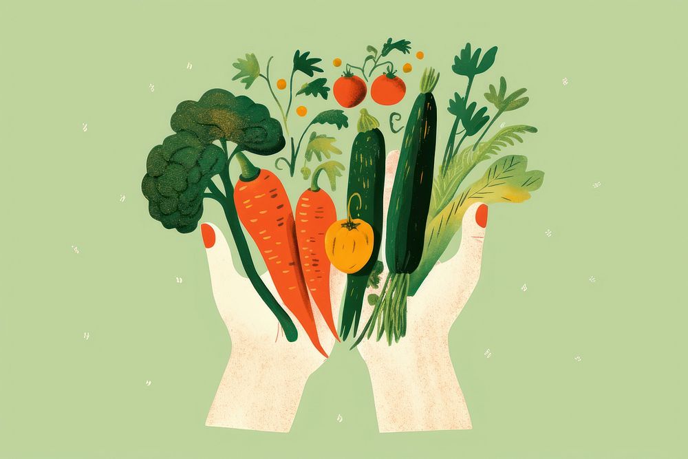 Hands holding vegetables carrot plant green. AI generated Image by rawpixel.