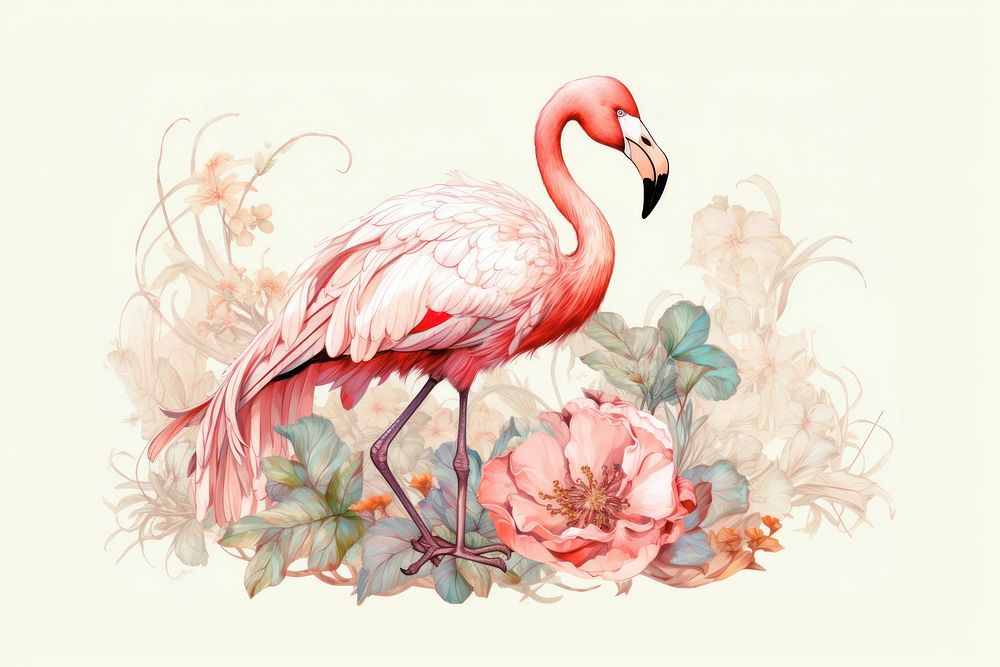 Flamingo flamingo animal flower. 