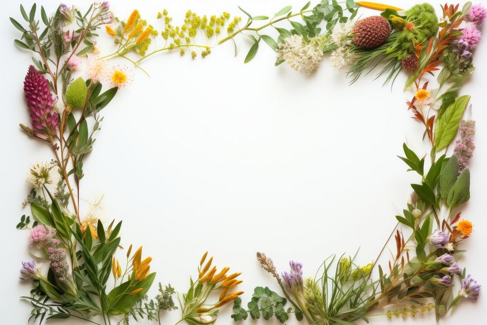 Botanical backgrounds flower frame. AI generated Image by rawpixel.